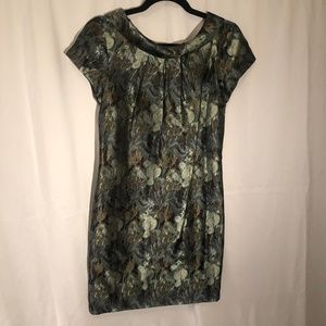 Theia Teal Floral Dress Size 8